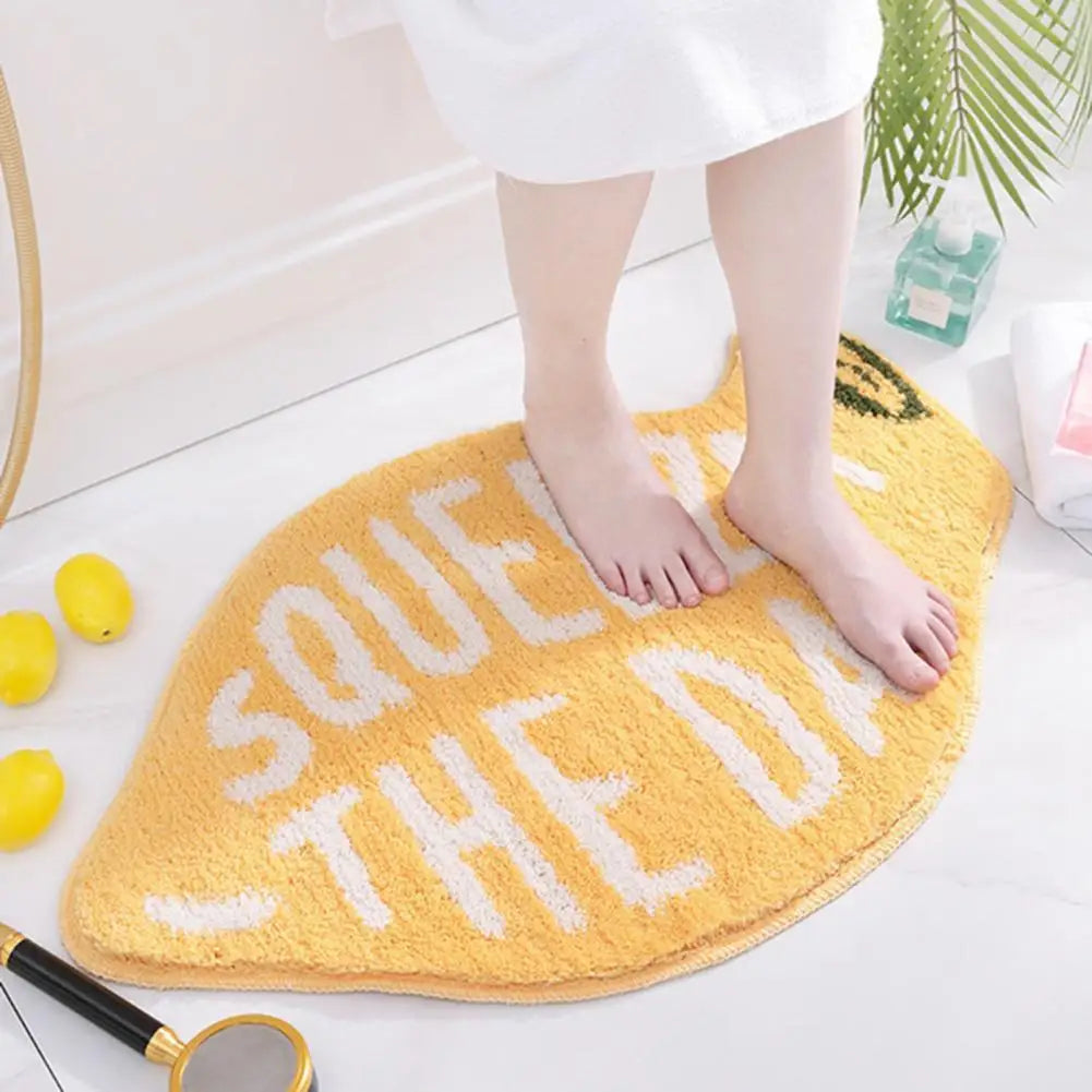 Easy to Clean Quick Drying Lemon Peach Flocking tufted Rugs.