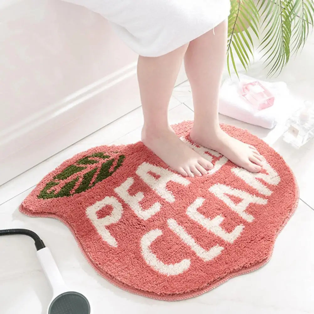 Easy to Clean Quick Drying Lemon Peach Flocking tufted Rugs.