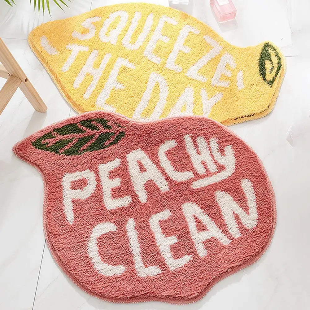 Easy to Clean Quick Drying Lemon Peach Flocking tufted Rugs.