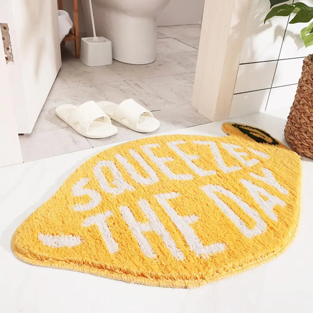 Easy to Clean Quick Drying Lemon Peach Flocking tufted Rugs.