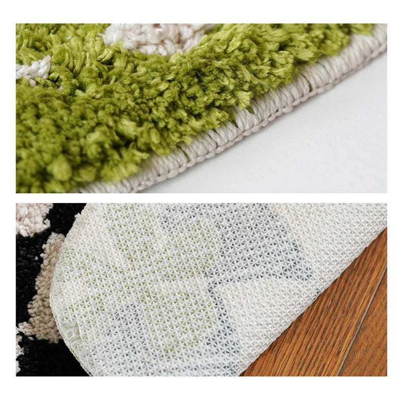 Crazy Rug Designs custom tufted floral checkerboard non-slip plush bathroom carpet rugs.