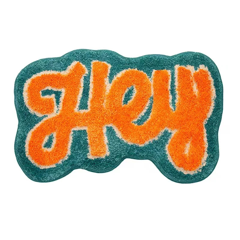 Tufting Good Funny Letters Bathmat Bathroom Mat Soft Rugs.