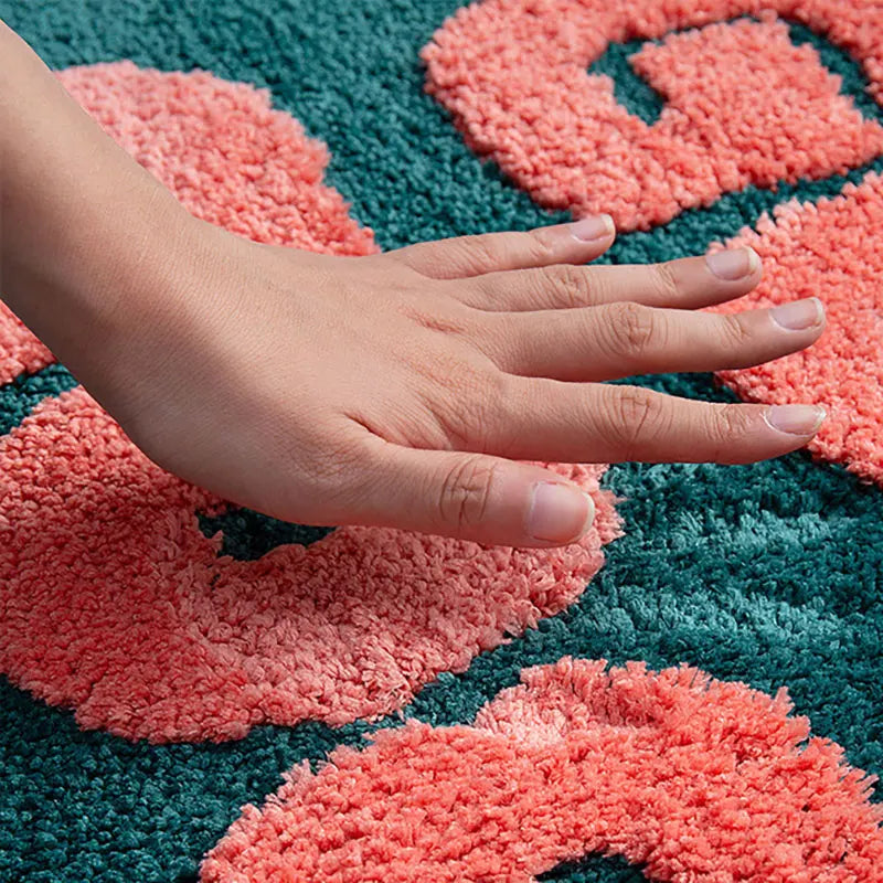 Tufting Good Funny Letters Bathmat Bathroom Mat Soft Rugs.