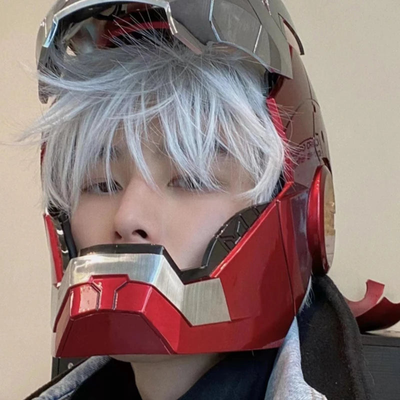 Mk5 New Cosplay Iron Man Mk5 Helmet Electric Multi-piece Opening and Closing Helmet Voice Control Eyes Model Children Adult Gift