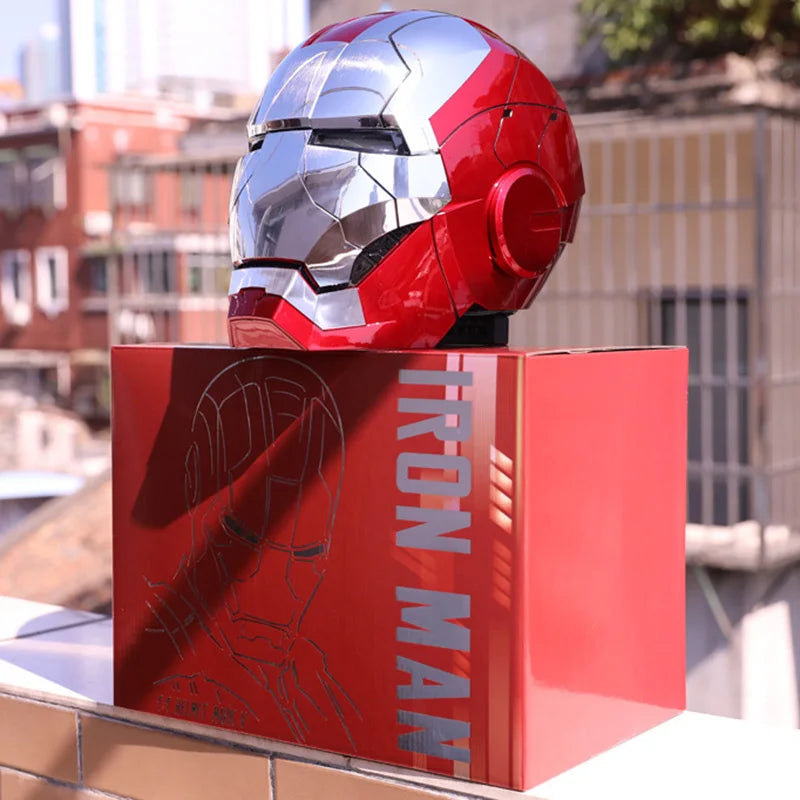 Mk5 New Cosplay Iron Man Mk5 Helmet Electric Multi-piece Opening and Closing Helmet Voice Control Eyes Model Children Adult Gift