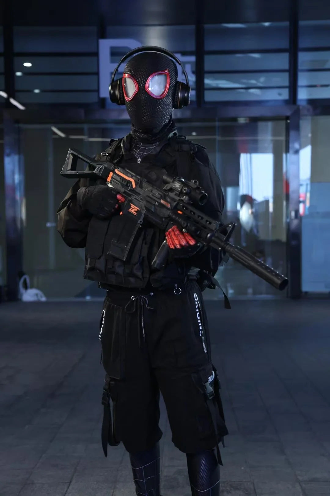 Miles Morales Spiderman Cosplay Headgear Mask.