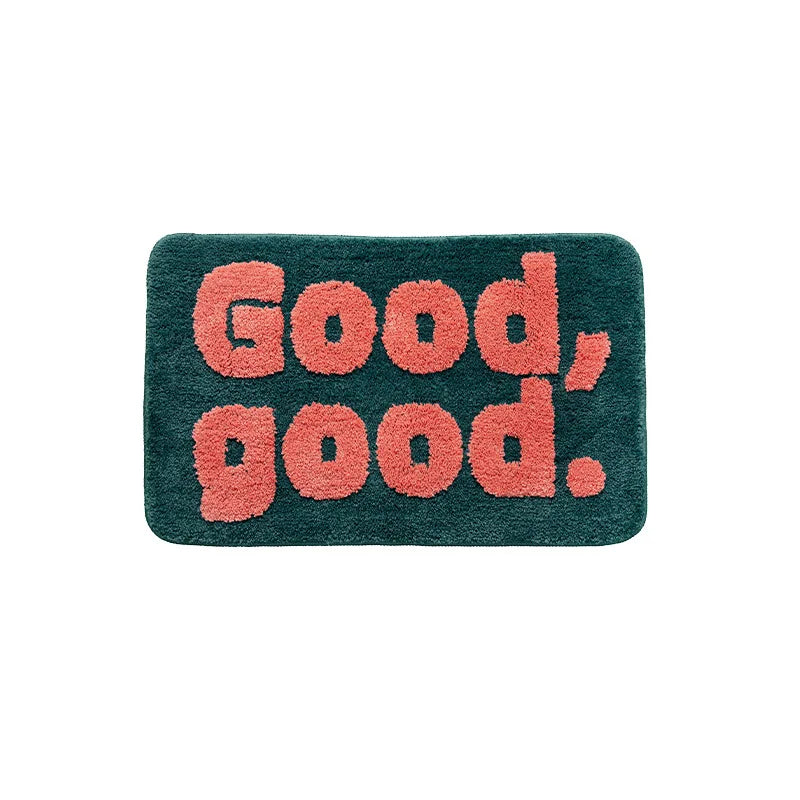 Tufting Good Funny Letters Bathmat Bathroom Mat Soft Rugs.