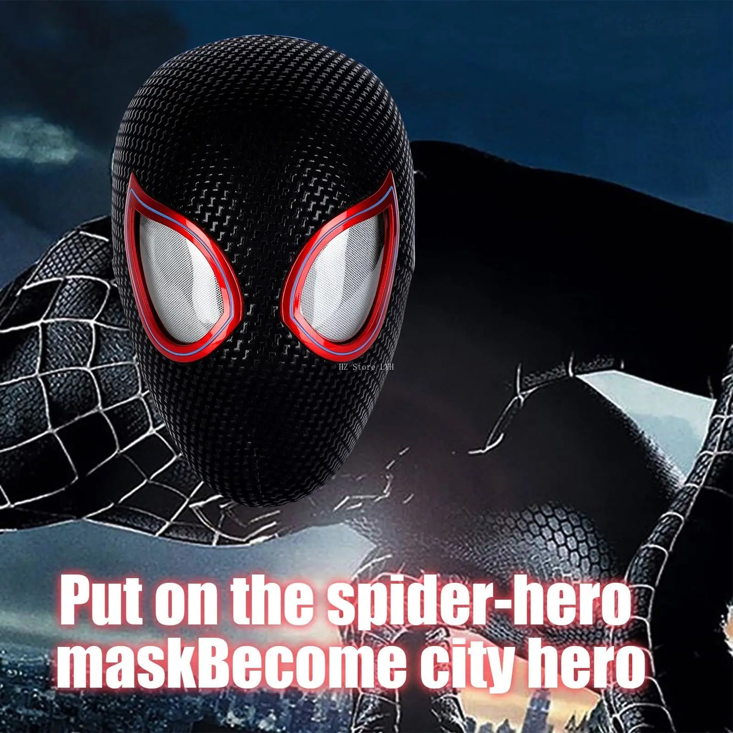 Miles Morales Spiderman Cosplay Headgear Mask.