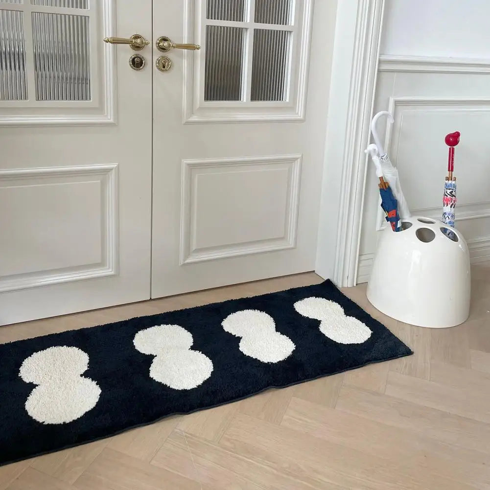 Non-Slip Soft Fluffy Plush Kids Bedroom Bath Mat with Gourd Pattern.