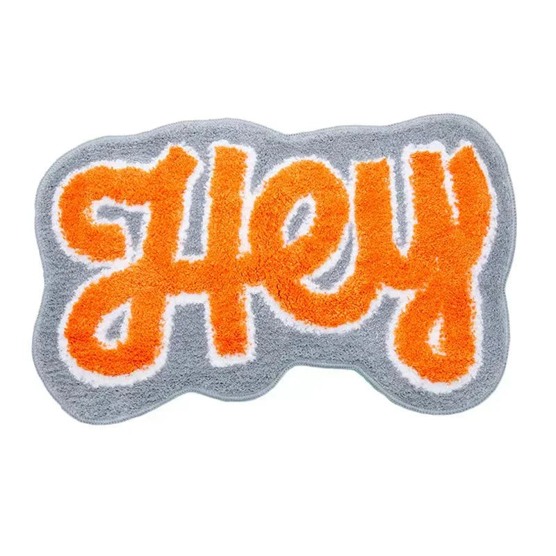 Tufting Good Funny Letters Bathmat Bathroom Mat Soft Rugs.