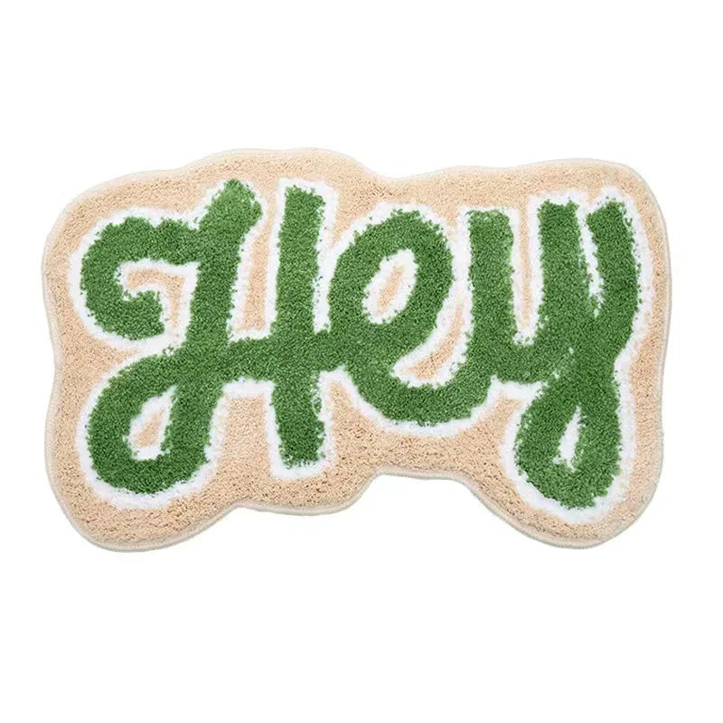 Tufting Good Funny Letters Bathmat Bathroom Mat Soft Rugs.