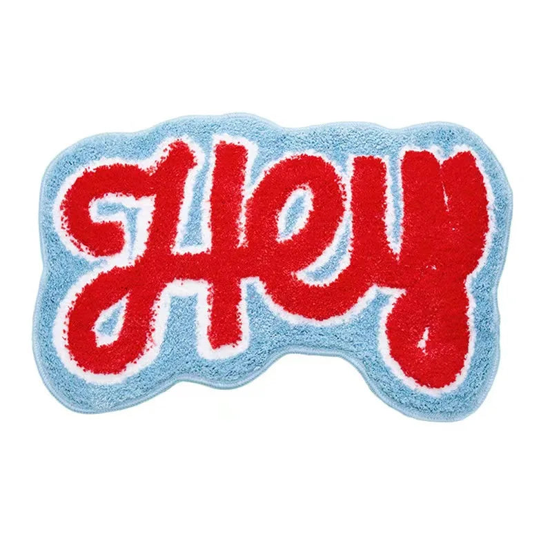 Tufting Good Funny Letters Bathmat Bathroom Mat Soft Rugs.