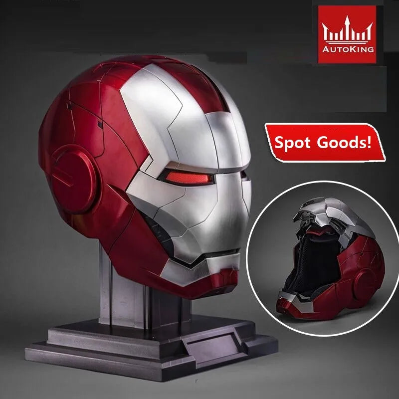 Mk5 New Cosplay Iron Man Mk5 Helmet Electric Multi-piece Opening and Closing Helmet Voice Control Eyes Model Children Adult Gift