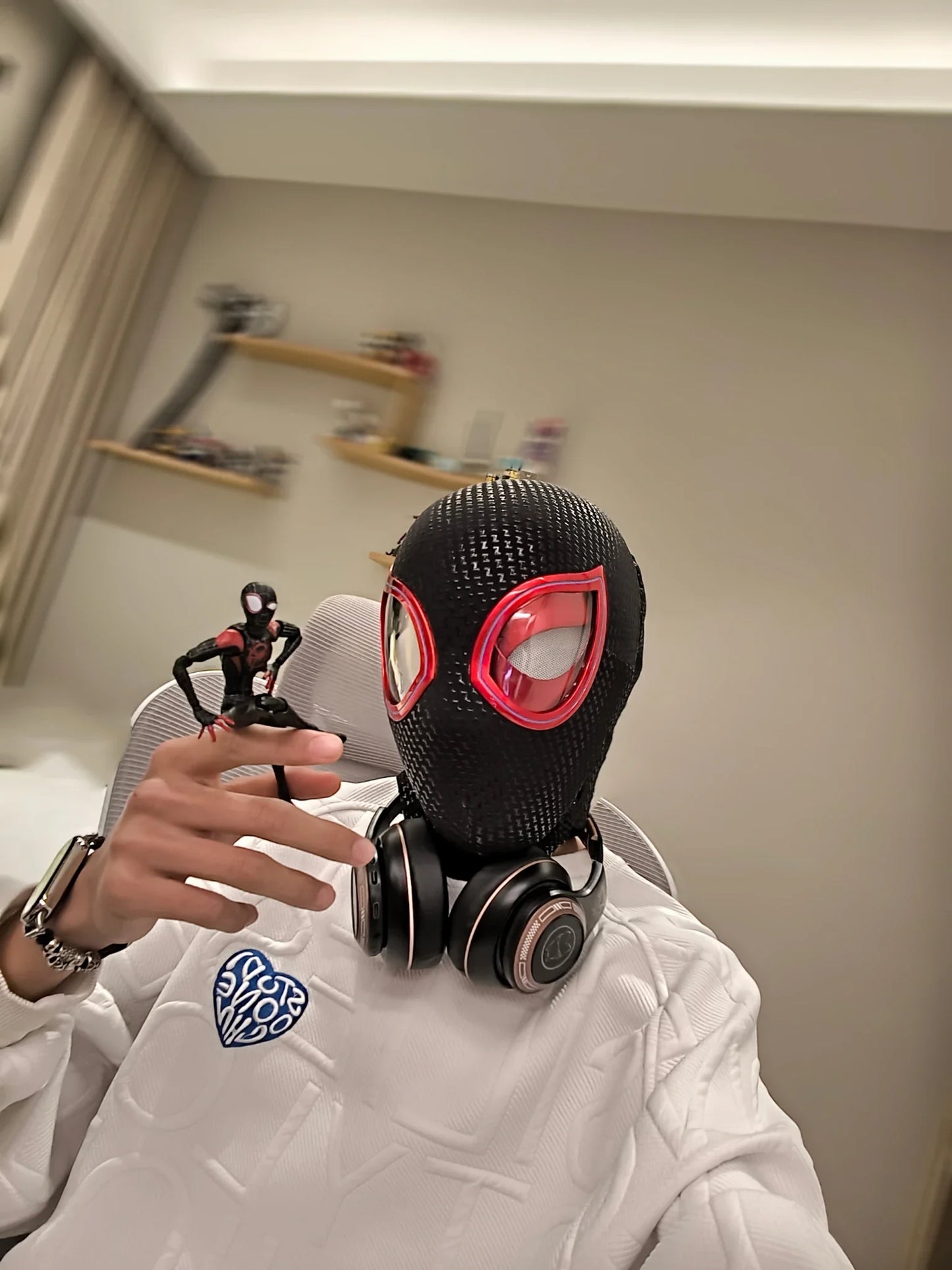 Miles Morales Spiderman Cosplay Headgear Mask.