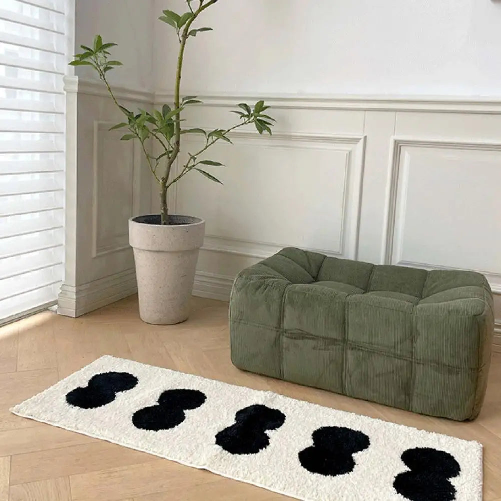 Non-Slip Soft Fluffy Plush Kids Bedroom Bath Mat with Gourd Pattern.