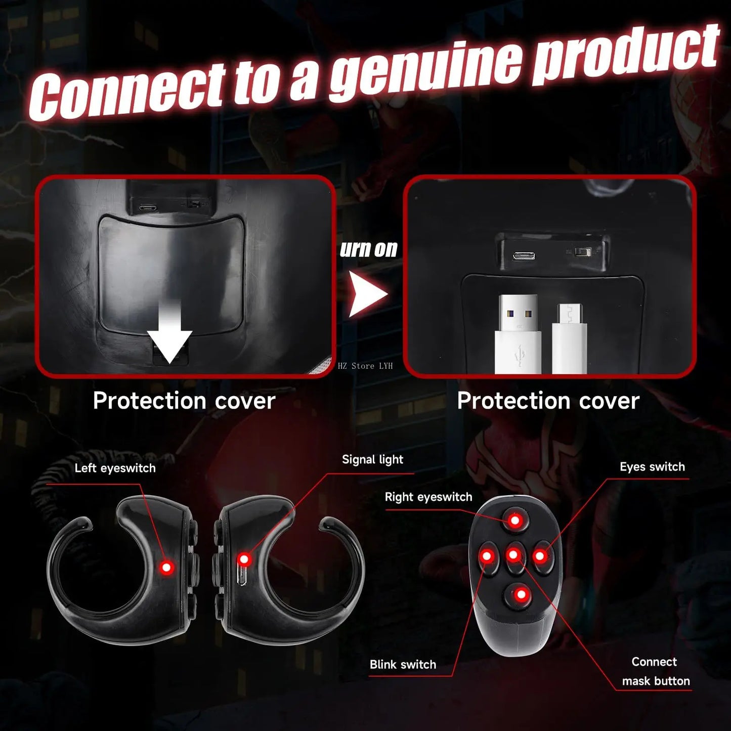 Miles Morales Spiderman Cosplay Headgear Mask.