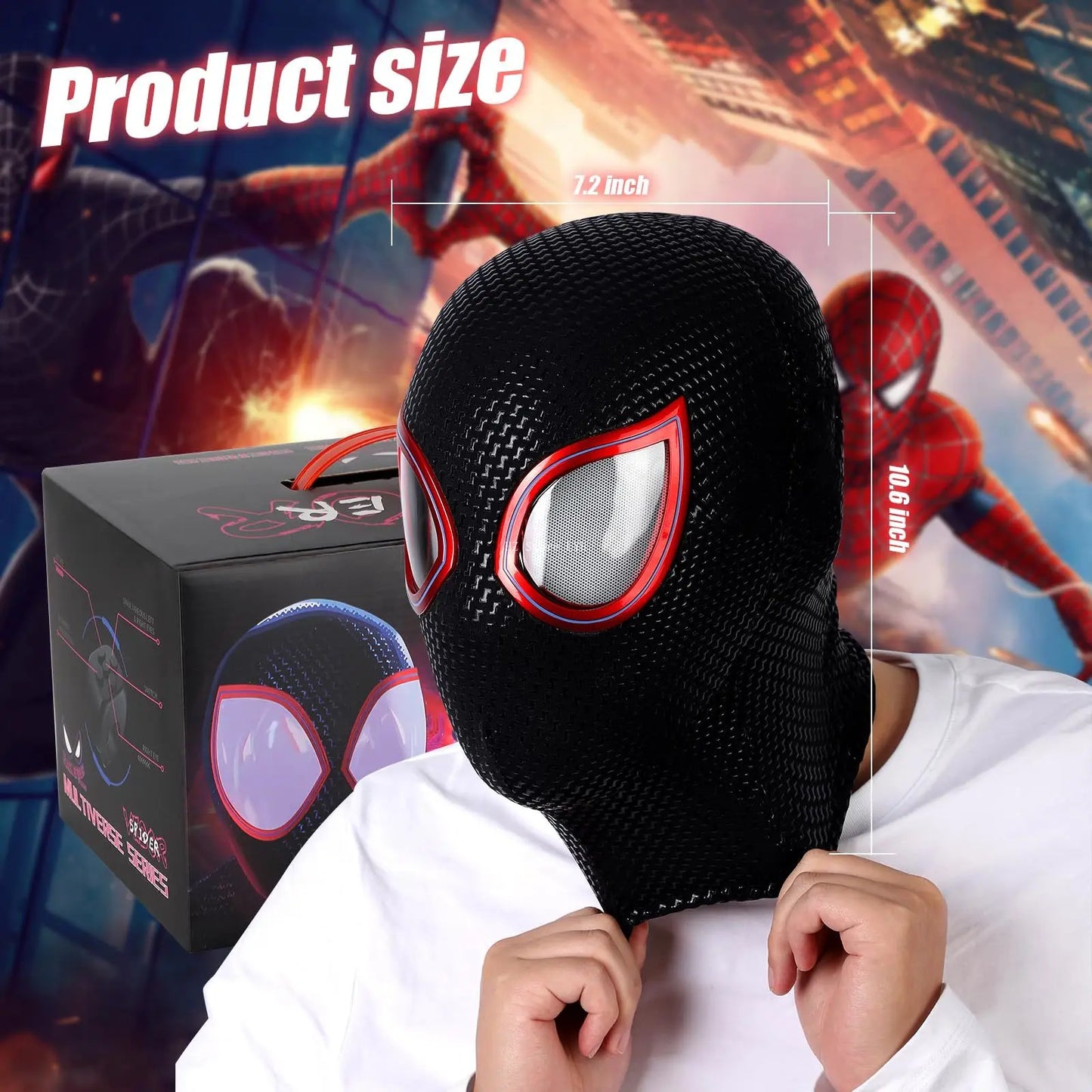 Miles Morales Spiderman Cosplay Headgear Mask.