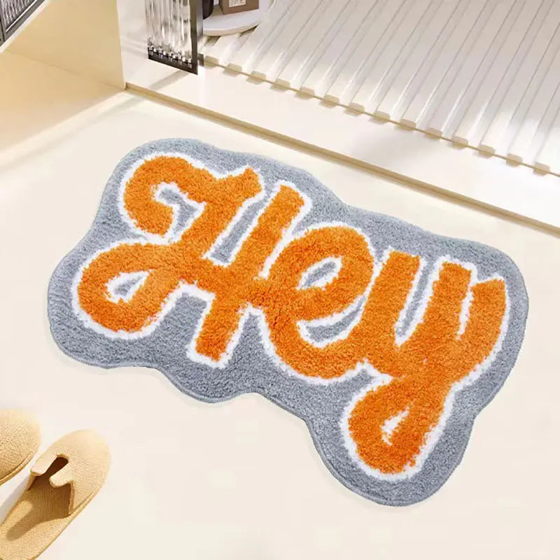 Tufting Good Funny Letters Bathmat Bathroom Mat Soft Rugs.