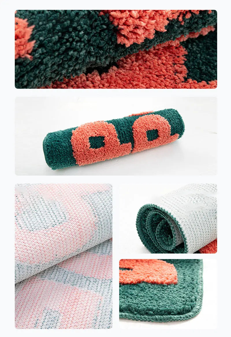 Tufting Good Funny Letters Bathmat Bathroom Mat Soft Rugs.