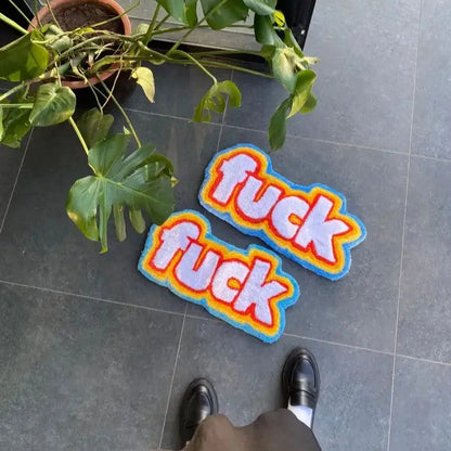 "Fuck" Text Tufted Rugs.