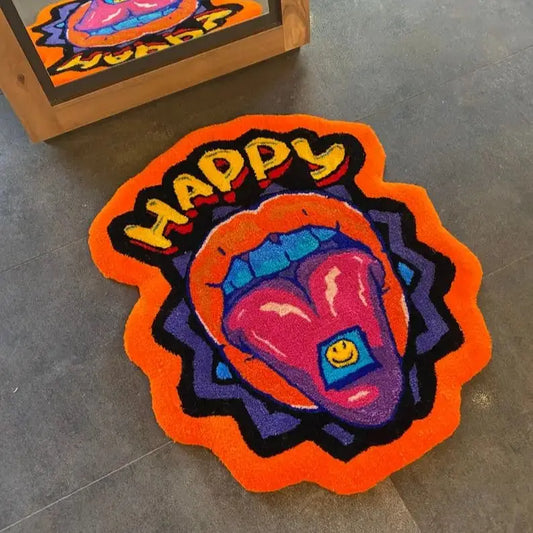 Happy Mouth Carpet Area Rug.