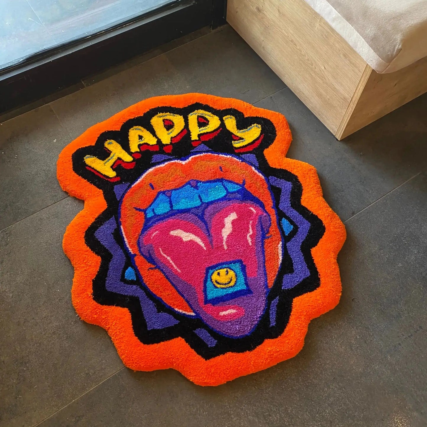 Happy Mouth Carpet Area Rug.