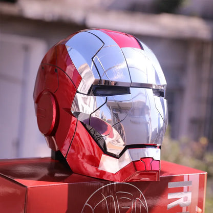 Iron Man Helmet Mk5 Voice Control Eyes With Light Model Toys For Adult Electric Wearable Christmas Gift.