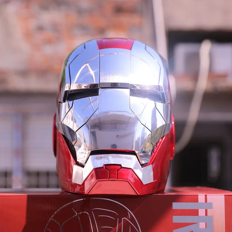 Iron Man Helmet Mk5 Voice Control Eyes With Light Model Toys For Adult Electric Wearable Christmas Gift.