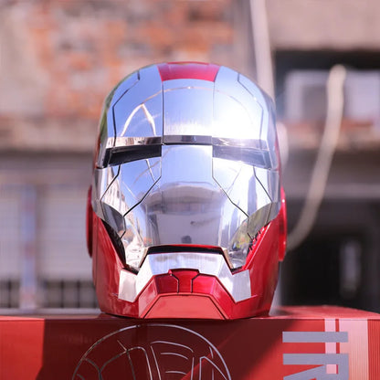 Iron Man Helmet Mk5 Voice Control Eyes With Light Model Toys For Adult Electric Wearable Christmas Gift.