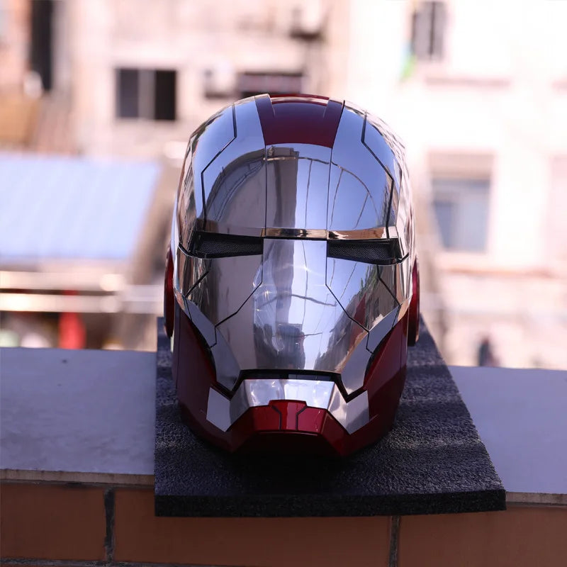 Iron Man Helmet Mk5 Voice Control Eyes With Light Model Toys For Adult Electric Wearable Christmas Gift.