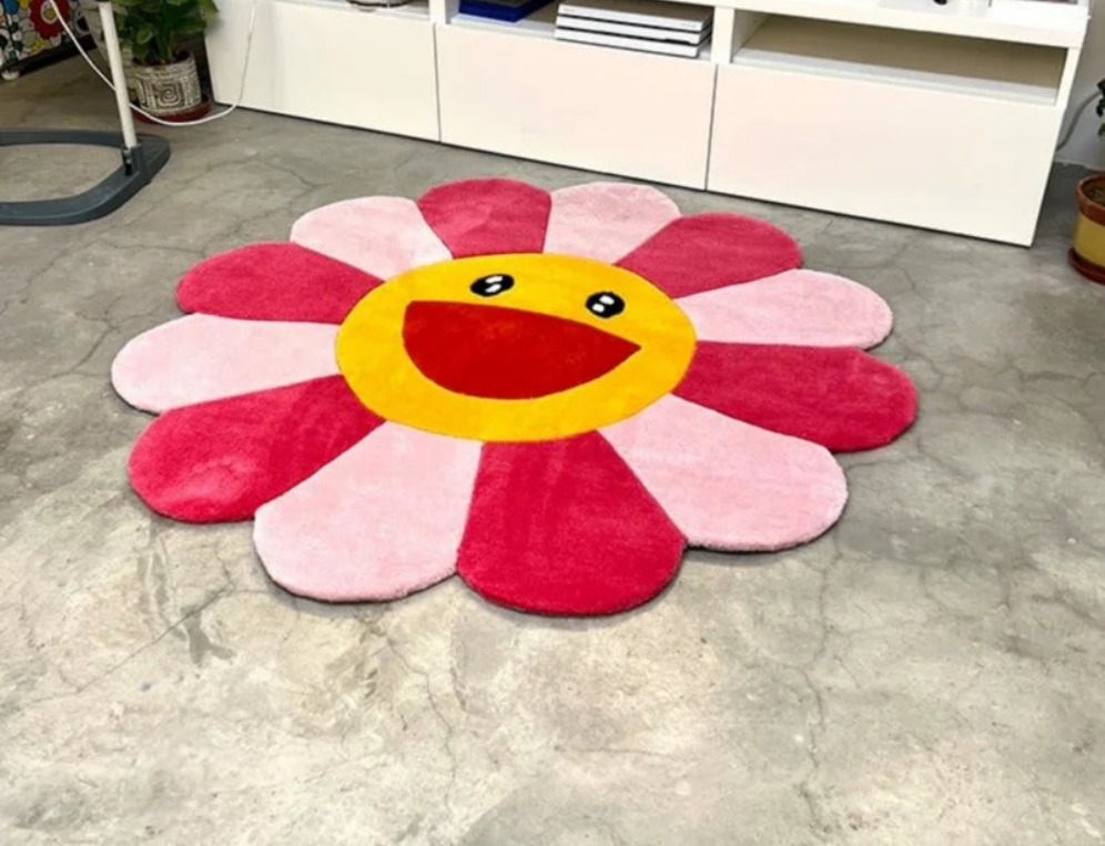 Cute Sunflower Carpet Study Round Rug.