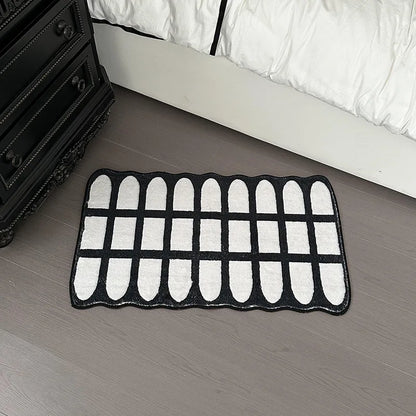 Nordic Black White Door Rug.