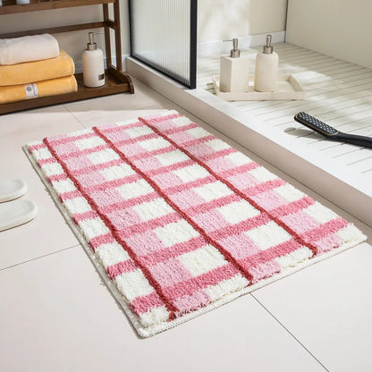 Irregular Tufting Floral Bathroom Decor Rugs.