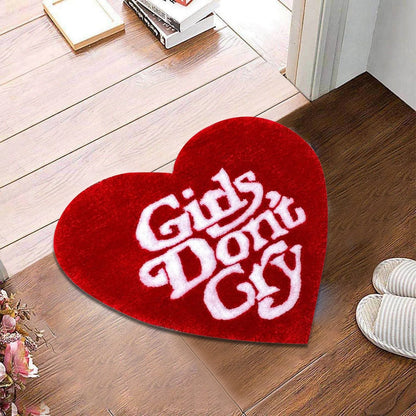 GIRLS DON'T CRY, Heart Shape Rugs.