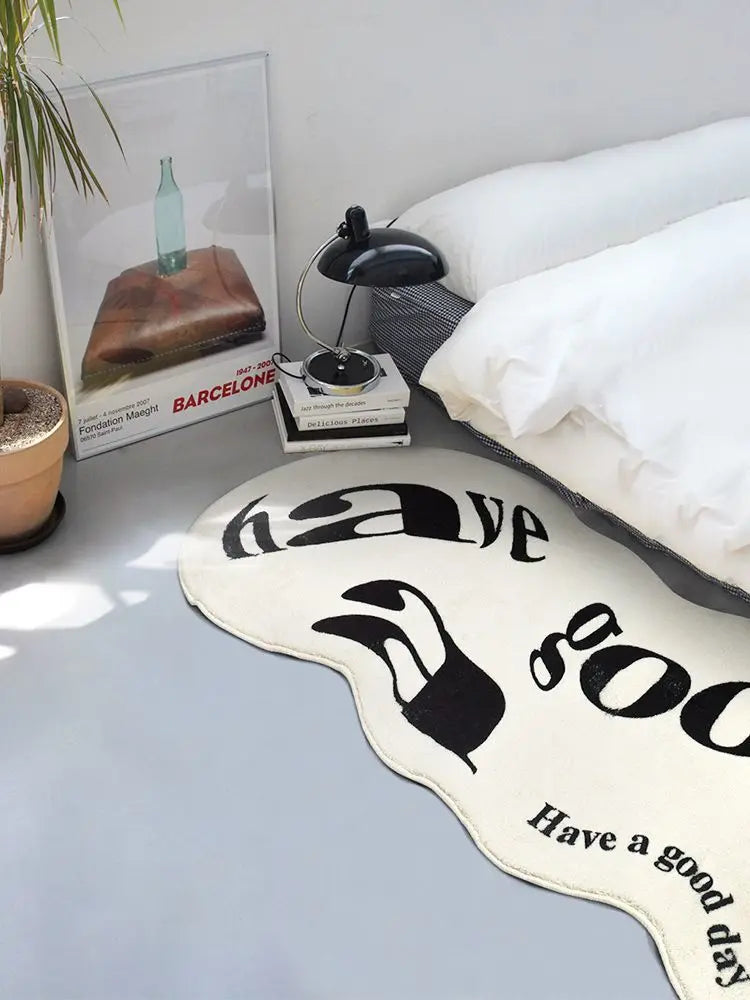 "HAVE A GOOD DAY" Bedroom Fluffy Non-Slip Rugs.