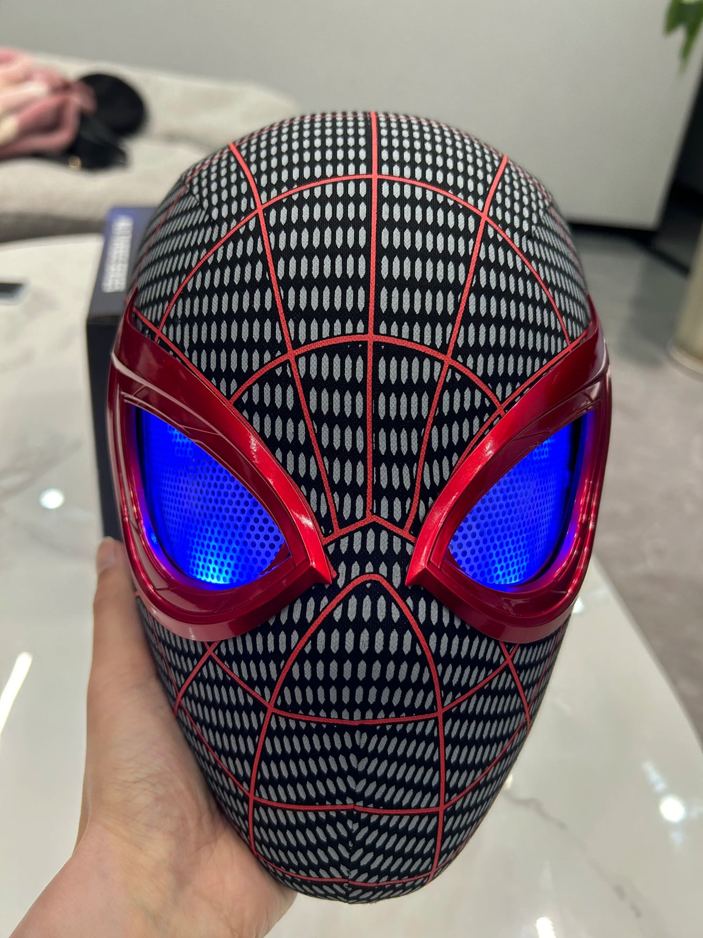 Moving Eyes Cosplay Spiderman Mask Electronic Remote Controlled.