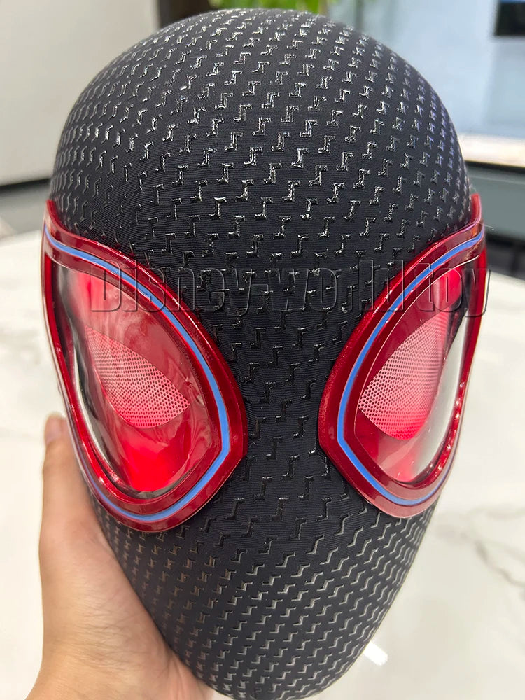 Marvel Gwen Miles Spiderman Spider-Man Mask Anime Figure Luxury Helmet Rechargeable Remote Eyes Movable mask Cosplay.