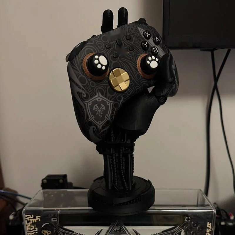 Cyberpunk Robotic Hand Statue Game Controller Stand.