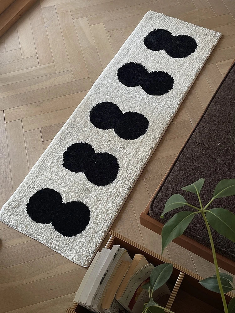 Long Tufting Geometric Bedside Rugs.