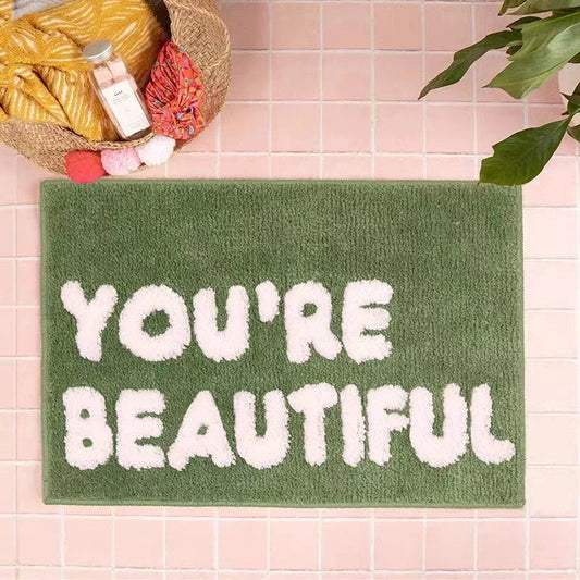 "YOU'RE BEAUTIFUL" Tufted Rugs.