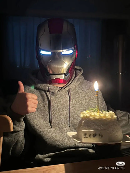 Iron Man Helmet Mk5 Voice Control Eyes With Light Model Toys For Adult Electric Wearable Christmas Gift.