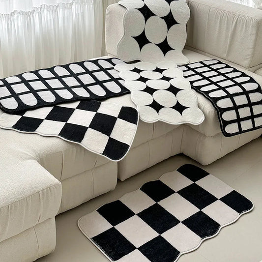 Nordic Black White Door Rug.