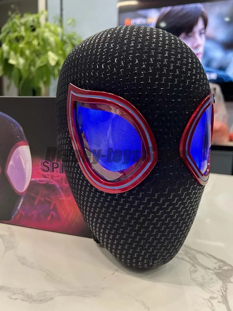 Marvel Gwen Miles Spiderman Mask Anime Helmet Rechargeable Remote Eyes Movable mask Cosplay.