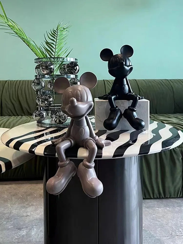 Disney Large Mickey Mouse Sitting Resin Movable Statue.