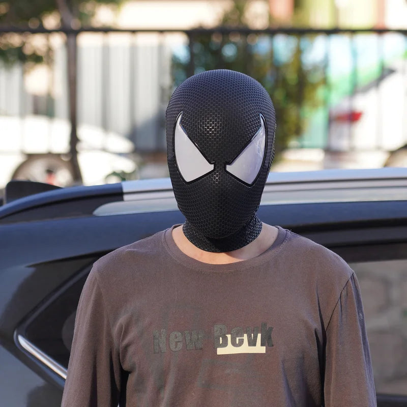 Marvel Black Scarlet Spider-man Mask With & Magnetic Eyes For Halloween 🦇 🎃.