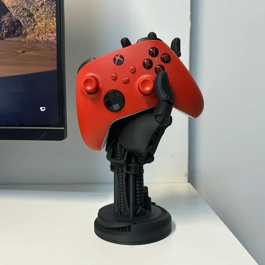 Cyberpunk Robotic Hand Statue Game Controller Stand.