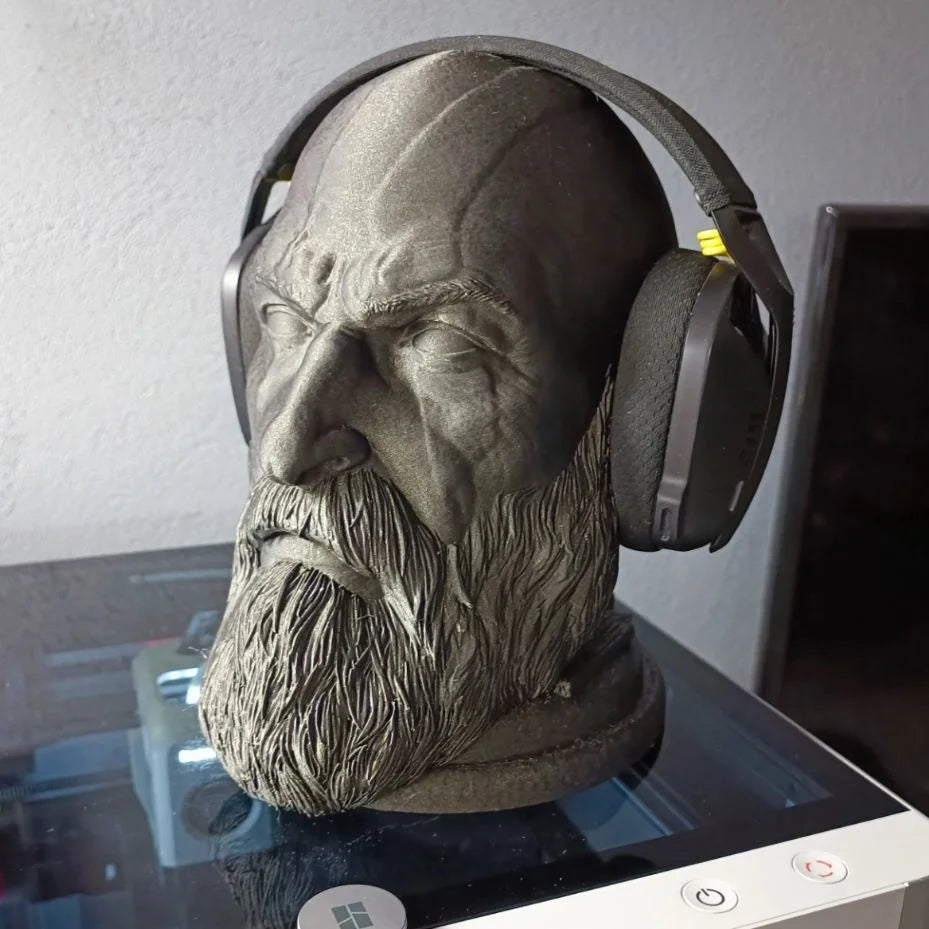 Gods Of Wars Kratos Head Statue Headphone Holder.