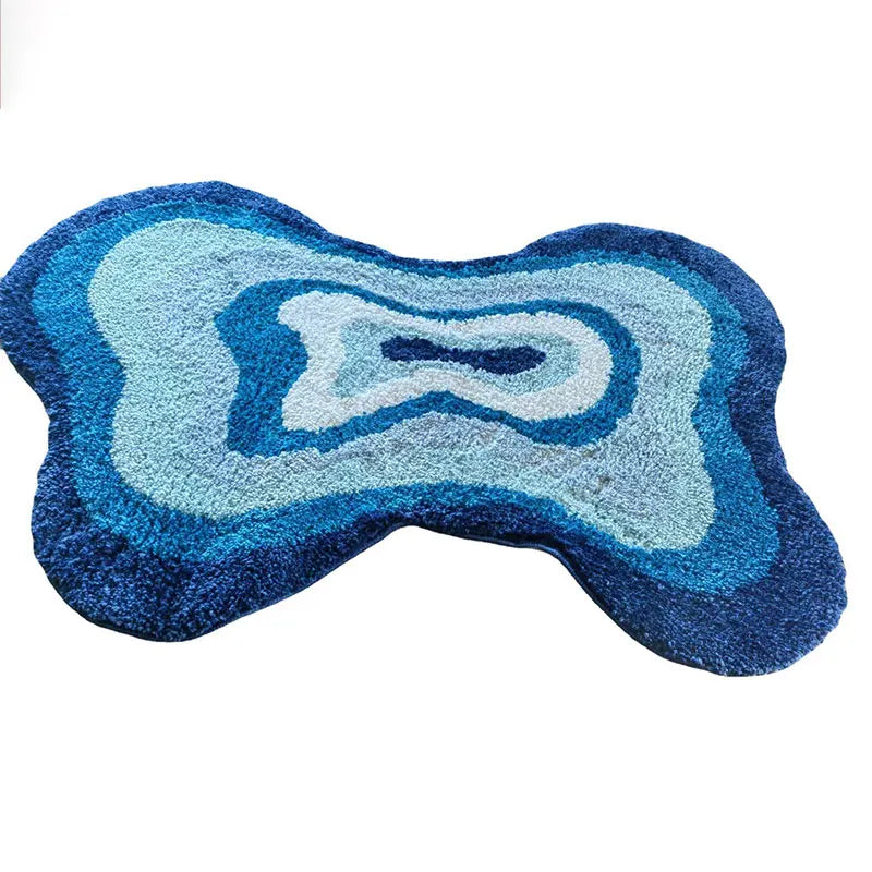 irregular Line Shape Fluffy Rugs.