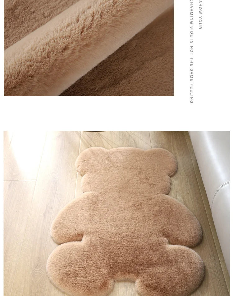 Cartoon Animal Bear Irregular Shaped Tufted Rugs.