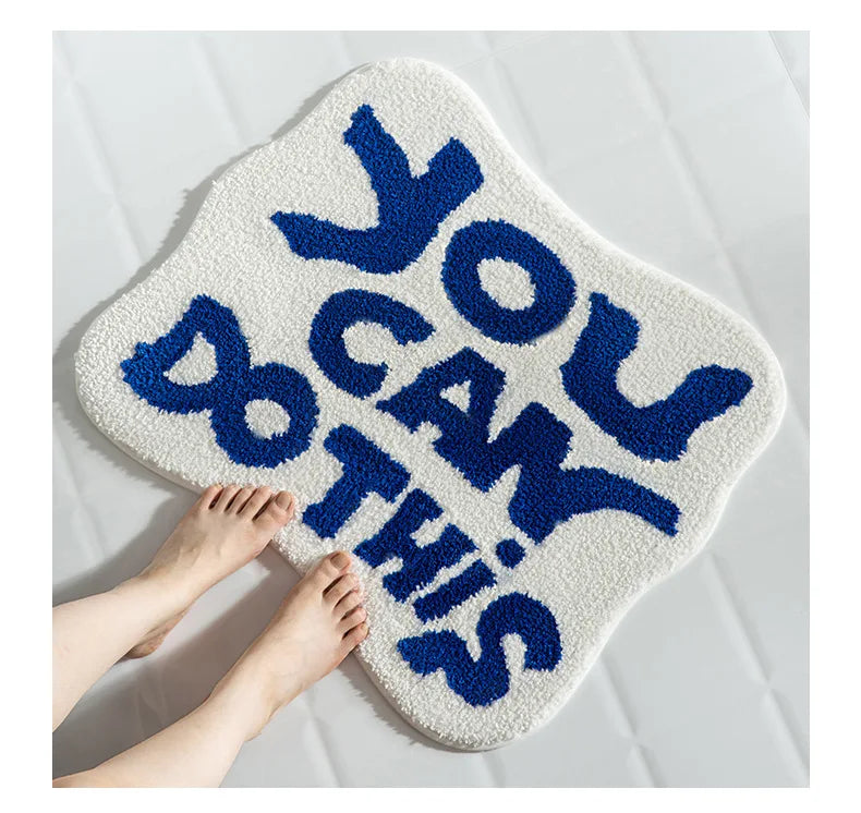 "YOU CAN DO THIS" Tufted Shaggy Rugs. (25”x21”)